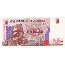 P 5b Zimbabwe - 5 Dollars Year 1997